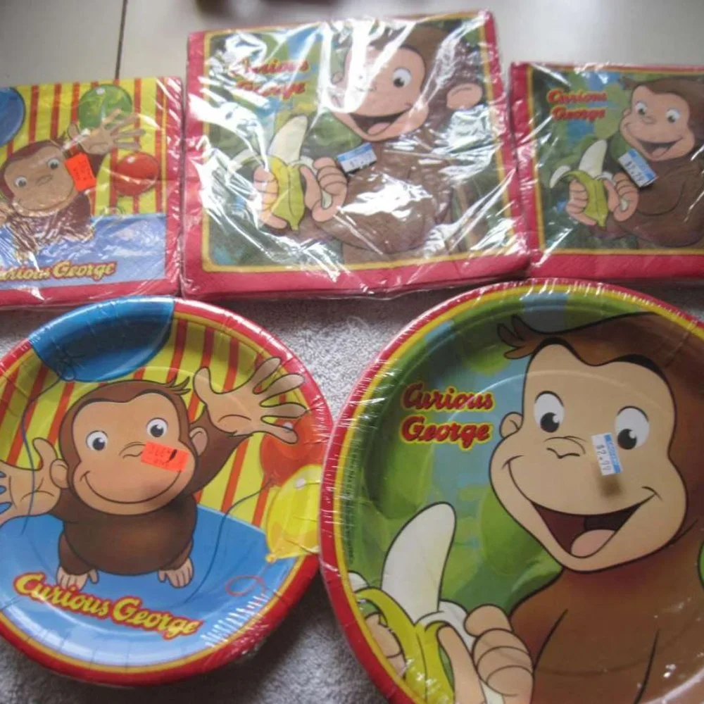 Curious George Unique Party Paper Plates Napkins Invitations Balloons Bananas